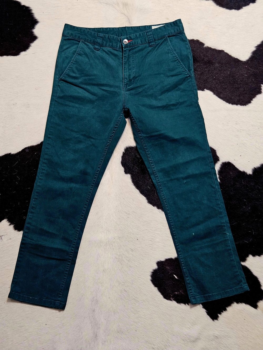 CCS Brand Men'sTeal Chinos Casual Slim Fit Cropped Skater Pants  Sz. 32/28